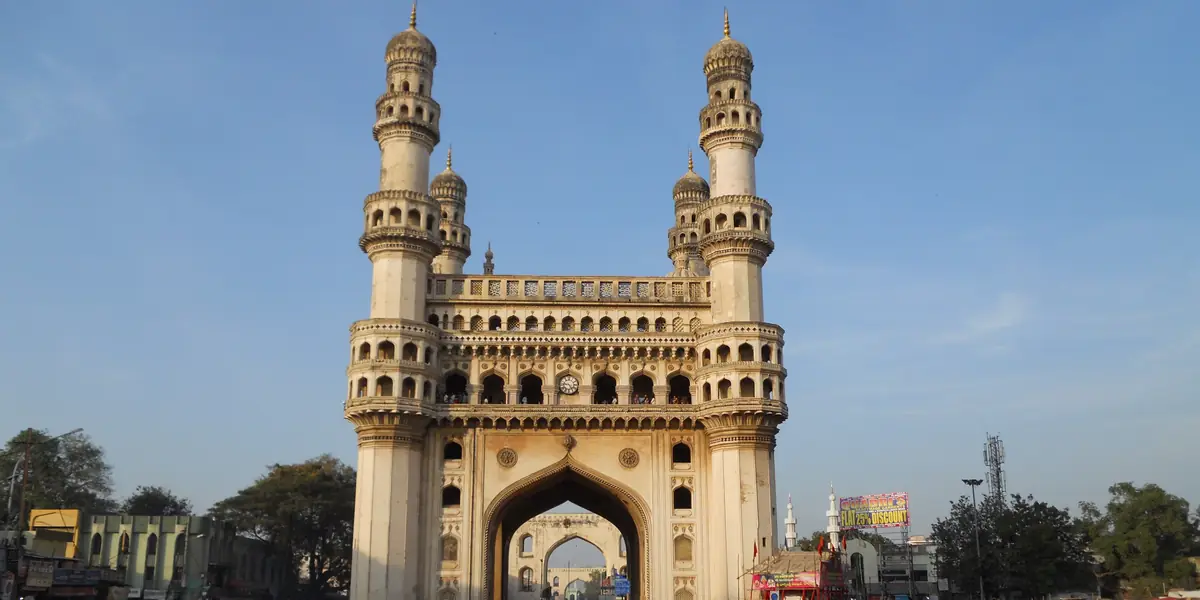 Charminar in Hyderabad against a clear sky